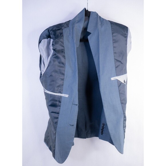 H&M Mens Blazer Sport Coat Two Button Casual Jacket Size 34R Classic FIT BLUE - Picture 8 of 11